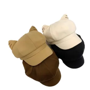 Cappelli stile newsboy in lana con orecchie di gatto per donna in quattro colori classici