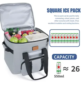 Detail der großen grauen Kühltasche mit Platz für 26 Dosen mit 550 ml Fassungsvermögen