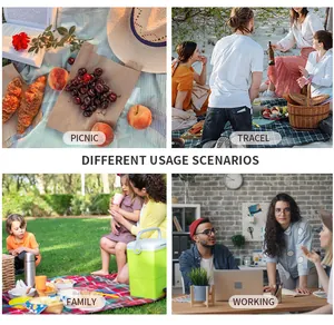 Verschillende lifestyle-scenario's voor de geïsoleerde picknicktas bij reizen en werk