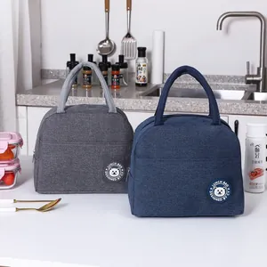 Borsa pranzo termica impermeabile in stile giapponese con manico per scuola e ufficio