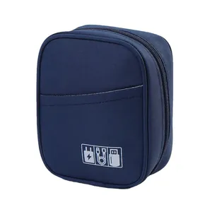 Professional dark blue travel digital accessories organizer bag for cables and chargers