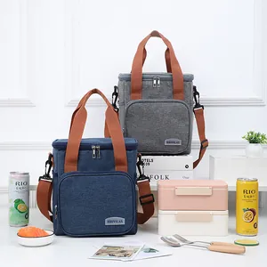 Große doppellagige isolierte Lunchtasche mit praktischem Schultergurt für Büro