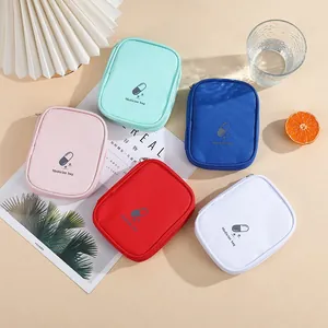 Portable Travel Medicine Bag Waterproof Oxford Cloth First Aid Kit Storage Pouch For Outdoor Emergency Pills Case