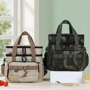 Große zweilagige isolierte Picknicktaschen in Camouflage-Optik für Outdoor-Camping