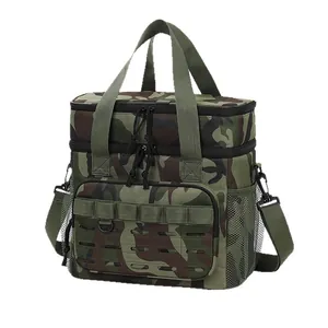 Große Camouflage doppellagige Picknick-Kühltasche mit Schultergurt für Camping