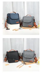 Sacs à déjeuner isothermes portables en plusieurs couleurs avec tissu cationique épais.