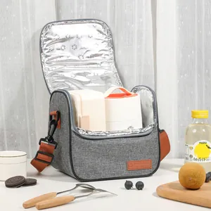 Sac à lunch isotherme avec bandoulière et doublure en feuille d'aluminium épaisse