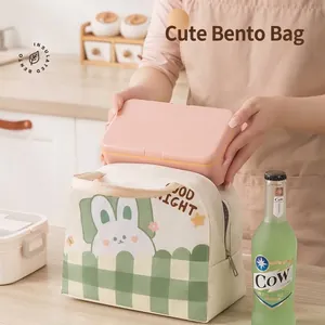 Sac à déjeuner isotherme portable avec motif de lapin mignon pour école et bureau