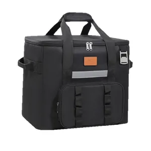 Professionelle schwarze Isoliertasche mit großem Fassungsvermögen für Camping und Reisen