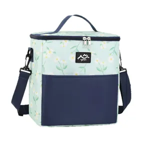 Sac isotherme fleuri avec imprimé marguerites, poignée et bandoulière réglable