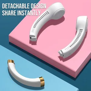 Detailed view of the detachable portable bladeless neck fan with USB charging port