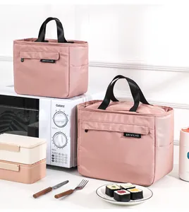 Detailed macro view of high-quality insulated lunch bags in two sizes for work and picnic