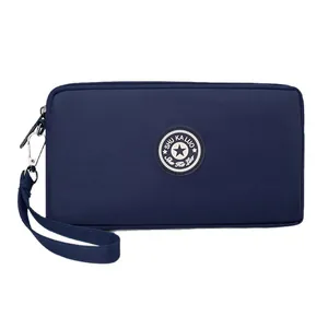 Pochette minimaliste bleu foncé classique avec dragonne pour téléphone portable