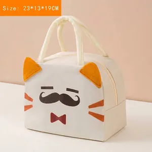 Sac à lunch isotherme mignon chat de dessin animé pour enfants adultes pique-nique