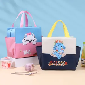 Borsa termica carina con due tasche laterali per il pranzo bento e picnic all'aperto