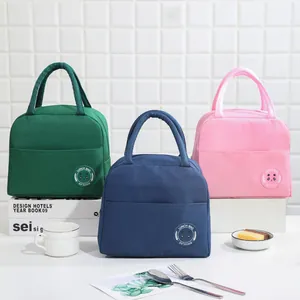 Insulated Lunch Bag Waterproof Oxford Cloth Portable Thermal Bento Box Tote Cooler Bag For Students And Office Workers