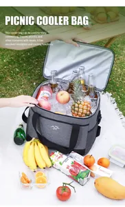 Große isolierte Picknick-Kühltasche mit Eis und Getränken für Outdoor-Camping-Szenen