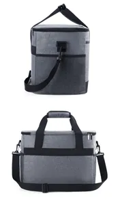 Graue isolierte Kühltasche mit verstellbaren Trägern und Netzseitentaschen für Outdoor