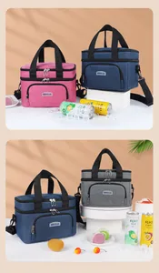 Bolsas térmicas de colores para camping y picnic con diseño de doble compartimento