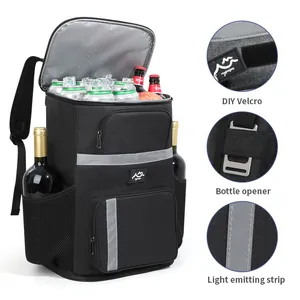 Sac à dos isotherme grande capacité pour pique-nique et camping avec porte-bouteilles.