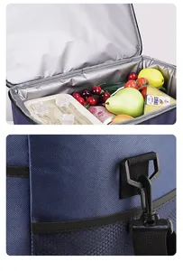 Detailaufnahme der isolierten Kühltasche mit Alufolie und Befestigungshaken