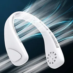 Portable Bladeless Neck Fan USB Rechargeable Wearable Hands-Free Fan Quiet Adjustable Speeds Dual Airflow Personal Fan For Outdoor Travel Sports