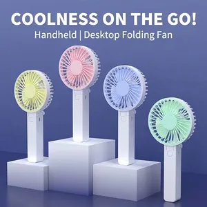 Folding Mini USB Fan Portable Handheld Desktop Charging Fan Quiet Multi Speed Adjustable Personal Electric Cooler For Summer