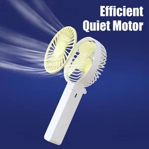 Detail view of portable foldable mini fan showing powerful airflow and silent motor