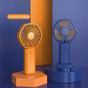 Mini ventilateur portable rechargeable USB avec design hexagonal pour bureau et utilisation extérieure