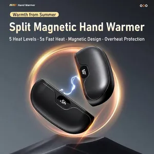 Magnetic Separation Rechargeable Hand Warmer Portable Digital Display Electric Heater Fast Heating Power Bank For Winter Outdoor