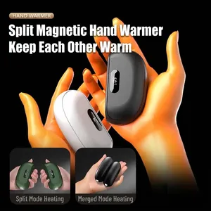 Magnetic rechargeable hand warmer with digital temperature display for winter warmth