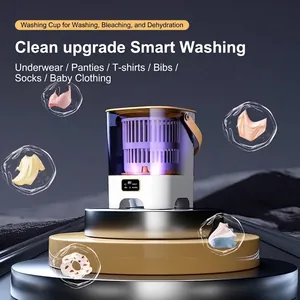 Portable Mini Washing Machine Fully Automatic Cordless Small Spin Dryer With UV Sterilization For Baby Clothes Underwear Socks