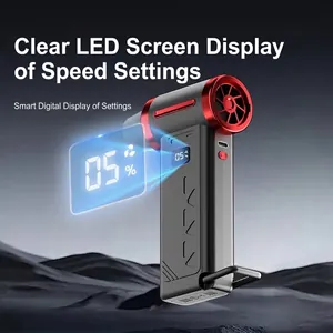 High-speed portable handheld turbo jet fan with LED display and 6-speed adjustable airflow