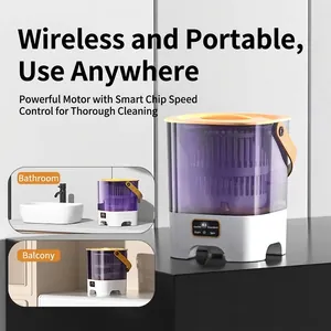 Portable wireless mini washing machine and dryer for baby clothes and underwear 4L