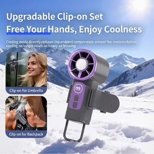 Portable high-speed clip-on mini fan with 199 speed digital display and USB charging