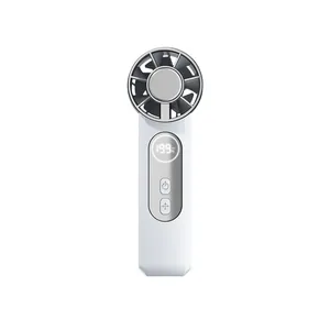 Mini ventilateur portatif blanc avec affichage numérique et fonction de refroidissement