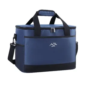 Große blaue Isoliertasche für Outdoor-Camping und Picknicks mit verstellbarem Gurt