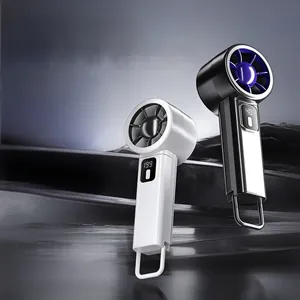 Μοντέρνοι φορητοί ανεμιστήρες turbo USB με ψηφιακή οθόνη σε μαύρο και λευκό χρώμα