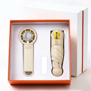 Πολυτελές σετ δώρου με φορητό ανεμιστήρα USB και ομπρέλα με προστασία UPF 50+