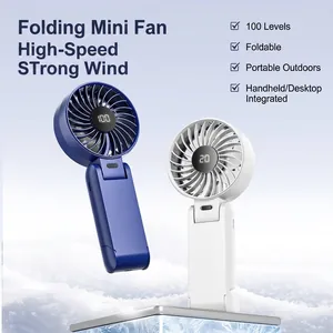 Ventilatore portatile pieghevole con display digitale a 100 velocità