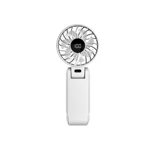 Piccolo ventilatore portatile pieghevole con display digitale a 100 velocità.