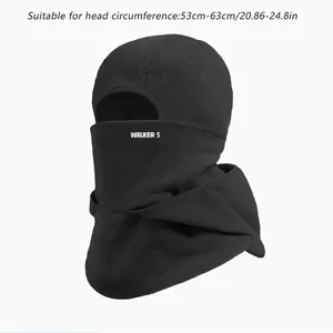 Black fleece balaclava hood mask for winter cycling with head circumference specs