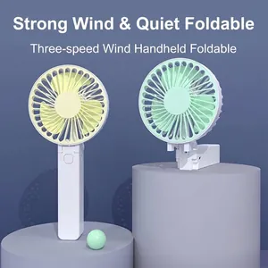 Portable foldable USB rechargeable mini fan with 3-speed adjustable wind settings