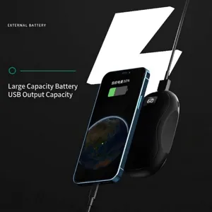 Scaldamani elettrico 2-in-1 compatto e power bank con display digitale portatile, nero
