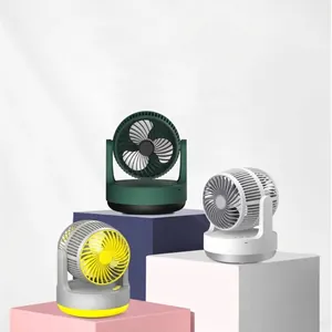 Double-Head Air Circulation Desk Fan 360 Degree Rotating Portable USB Charging Fan With 4 Speeds For Home Office Outdoor Camping