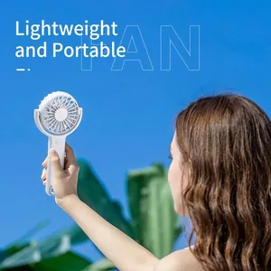 Mini ventilatore USB portatile con testa rotante pieghevole e gancio a moschettone