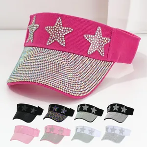 Visiera Nashville Y2K da donna con bordo in strass scintillanti e motivi a stella