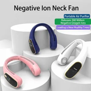 Ventilatore da Collo Senza Pale Anion Purificatore d'Aria Portatile Ricaricabile USB Ventilatore Con Display LED