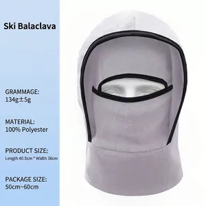 Grey fleece balaclava ski mask for winter warmth, wind protection, and outdoor use