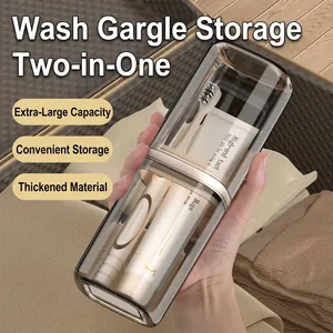Portable Travel Wash Cup PET Transparent Toothbrush Storage Box Light Luxury Gargle Cup Bathroom Organizer Toothpaste Case